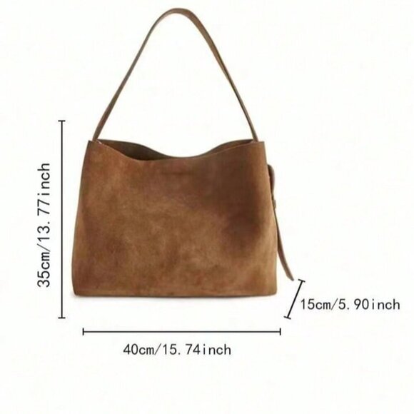 Coffee color Women's Large Capacity Bucket Shoulder Crossbody bag purse - Picture 7 of 8